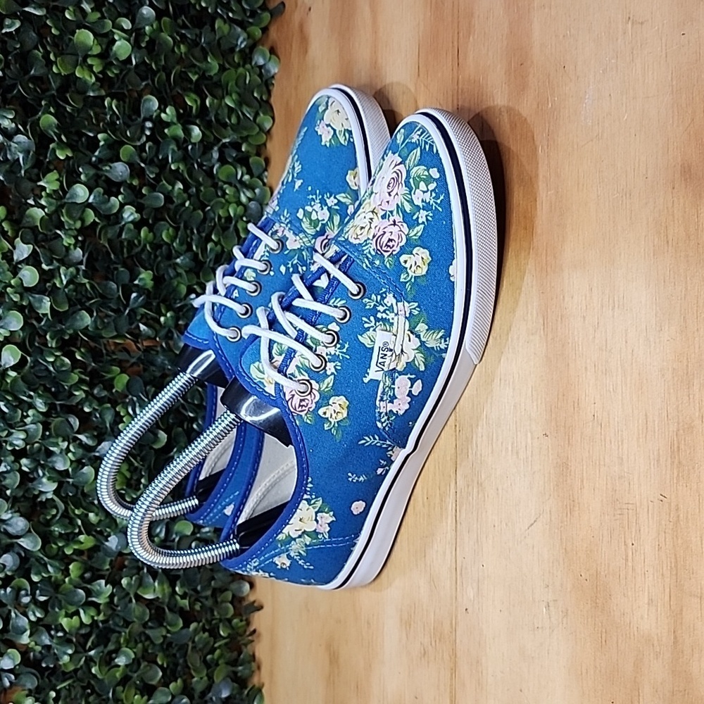 Vans Authentic Low Floral Shoes | Size: 6.5 (Womens) | Blue Floral